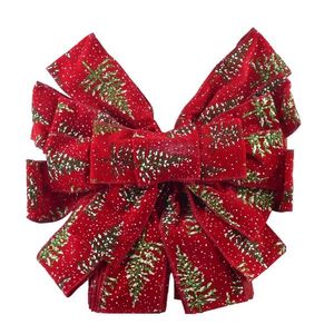 Vánoční dekorativní mašle Santa Lila 32x130 cm červená se stromečky vyobraziť