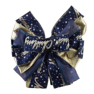 Vánoční dekorativní mašle Santa Lila 32x130 cm modro-zlatá s nápisem Merry Christmas vyobraziť