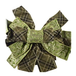 Vánoční dekorativní mašle Santa Lila 32x130 cm zelená s kostkovaným vzorem vyobraziť