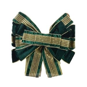 Vánoční dekorativní mašle Santa Lila 32x130 cm zeleno-zlatá vyobraziť