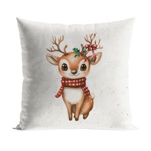 Vánoční povlak na polštář Happy Deer 40x40 cm bílý vyobraziť