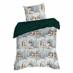 Vánoční povlečení z mikrovlákna Fairyland 140x200 + 70x80 cm bílé/zelené vyobraziť