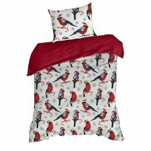 Vánoční povlečení z mikrovlákna Melody 140x200 cm + 70x80 cm bílé/červené vyobraziť