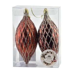 Vánoční sada 2 ks závěsných šišek SANTA LILA 17 cm měděná vyobraziť