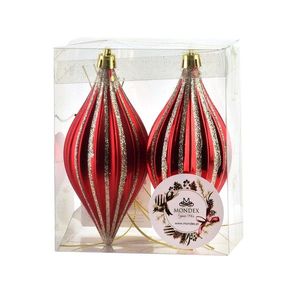 Vánoční sada 2 ks závěsných šišek SANTA LILA II 17 cm červená vyobraziť