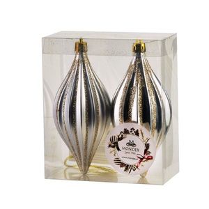 Vánoční sada 2 ks závěsných šišek SANTA LILA II 17 cm stříbrná vyobraziť