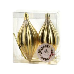 Vánoční sada 2 ks závěsných šišek SANTA LILA II 17 cm zlatá vyobraziť