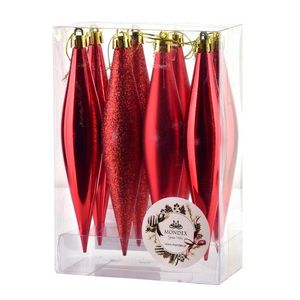 Vánoční sada 8 ks ozdob Santa Lila Rampouchy červená vyobraziť