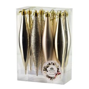 Vánoční sada 8 ks ozdob Santa Lila Rampouchy champagne vyobraziť