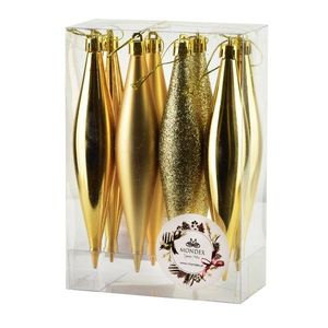 Vánoční sada 8 ks ozdob Santa Lila Rampouchy zlatá vyobraziť