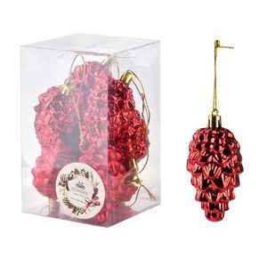 Vánoční sada 8 ks závěsných šišek SANTA LILA 8 cm červená vyobraziť