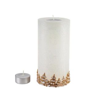 Vánoční svícen Les 24 cm bílo-zlatý vyobraziť