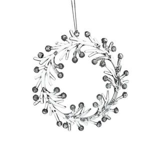 Vánoční závěsná ozdoba Santa Lila Věnec stříbrná vyobraziť