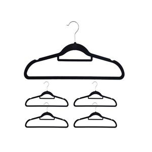 Velúrový vešiak Maxi súprava 5 kusov - čierny vyobraziť