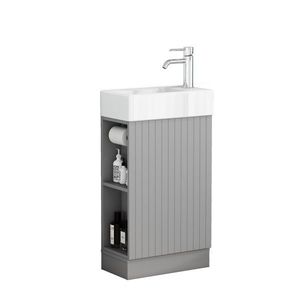 Voľne stojaca skrinka s umývadlom Houseland Ruvin 46 cm sivá vyobraziť