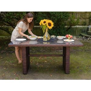 Záhradný stôl Olihe tmavo hnedý vyobraziť