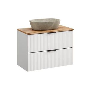 Závěsná skříňka Casad Nature Anna s deskou a umyvadlem 80 cm bílá/dub wotan vyobraziť