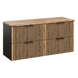 Závěsná skříňka Casad Nature s deskou 120 cm dub wotan/černá vyobraziť