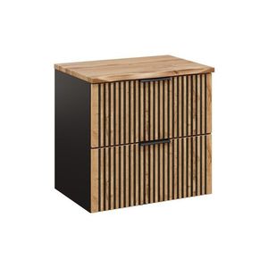 Závěsná skříňka Casad Nature s deskou 60 cm dub wotan/černá vyobraziť