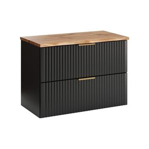 Závěsná skříňka Casad Nature s deskou 80 cm černá/dub wotan vyobraziť