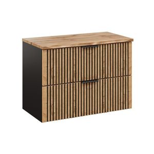 Závěsná skříňka Casad Nature s deskou 80 cm dub wotan/černá vyobraziť