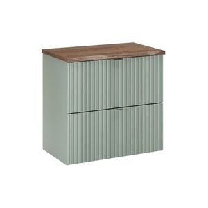 Závěsná skříňka pod umyvadlo Line Reed Green s deskou 60 cm zelená/dub casella vyobraziť