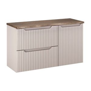 Závěsná skříňka pod umyvadlo Nova Cashmere s deskou a košem na prádlo 100 cm kašmírová/dub casella vyobraziť