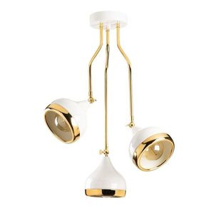 Závěsný lustr Yildo XII bílo-zlatý vyobraziť