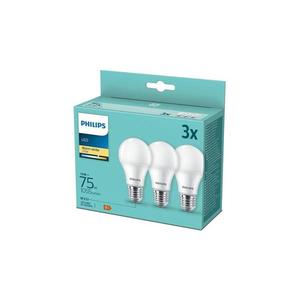 Philips LED sada žiaroviek 3x10W-75W E27 1055lm 2700K set 3ks, biela vyobraziť