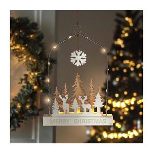 LED závěsná dekorace les s jeleny 14x LED 2x AA 1V249 vyobraziť