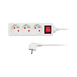 PP10 predlžovací kábel 1, 5m 3 zásuvky vypínač biely vyobraziť
