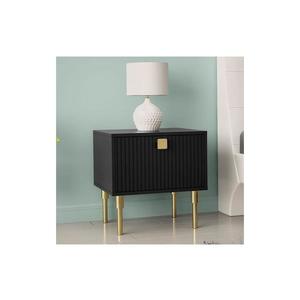 MIRJAN 24 Nočný stolík DORSET 50x50 cm čierna/zlatá vyobraziť