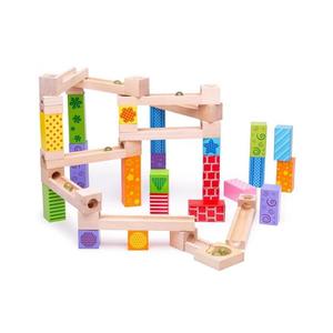 Bigjigs Toys Drevená guličkové dráha Farebná vyobraziť