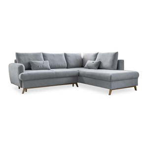 Svetlosivá rozkladacia/s úložným priestorom rohová pohovka (pravý roh/do L) Scandic Lagom – Miuform vyobraziť