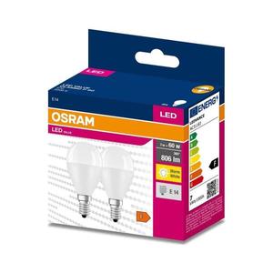 Osram 2PAK LED žiarovka E14 P45 7W 60W 806lm 3000K Warm 200° VALUE vyobraziť
