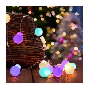 LED vianočná reťaz farebné gule 20x LED 2m 2x AA vyobraziť