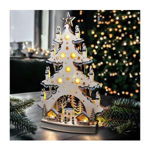 1V282 LED drevený vianočný stromček s dekoráciami 1V282 vyobraziť