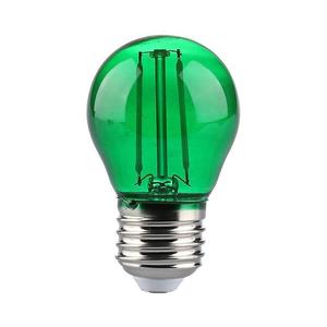 LED žiarovka E27 G45 2W zelená filament vyobraziť
