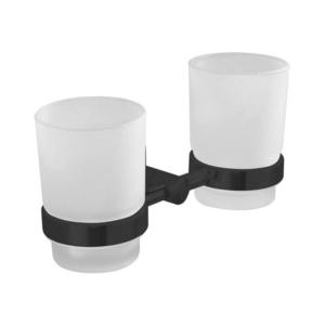 Aqualine SAMBA dvojitý držiak pohárov mliečne sklo čierna SB205 vyobraziť