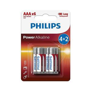 Philips LR03P6BP/10 - 6 ks Alkalická batéria AAA POWER ALKALINE 1, 5V 1150mAh Phil-LR03P6BP/10 vyobraziť