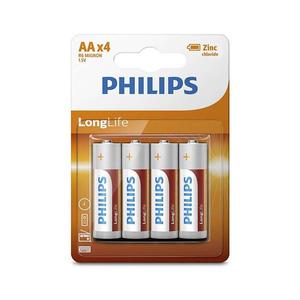Philips R6L4B/10 - 4 ks Zinkochloridová batéria AA LONGLIFE 1, 5V 900mAh Phil-R6L4B/10 vyobraziť