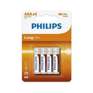 Philips R03L4B/10 - 4 ks Zinkochloridová batéria AAA LONGLIFE 1, 5V 450mAh Phil-R03L4B/10 vyobraziť