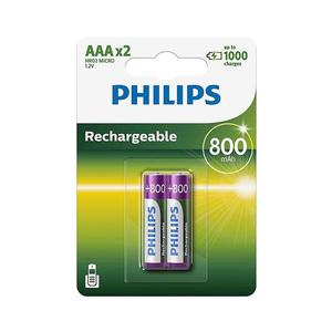 Philips R03B2A80/10 - 2 ks Nabíjacie batérie AAA MULTILIFE NiMH/1, 2V/800 mAh Phil-R03B2A80/10 vyobraziť