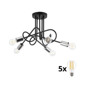 Luster prisadený OXFORD 5xE27/15W/230V W-2016/5 BK+CH/H vyobraziť