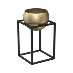 Kovový kvetináč 51, 3x29 cm čierna/zlatá 9010 vyobraziť