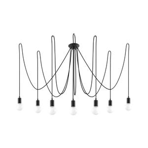 SL.0372 - Luster na lanku EDISON 7 7xE27/60W/230V pavúk čierna SL.0372 vyobraziť
