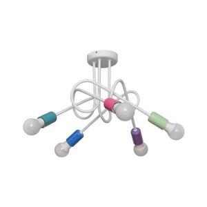 Detský prisadený luster OXFORD 5xE27/15W/230V W-2016/5 WT+PK+VL+BL+MT+TRQ vyobraziť