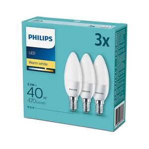 Sada 3x LED Žiarovka Philips E14/5, 5W/230V 2700K 8718696828175 vyobraziť