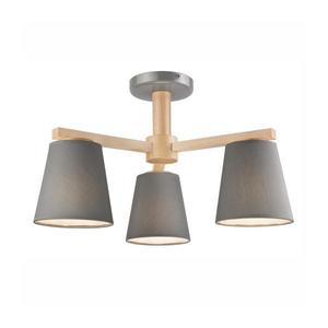 Prisadený luster ELLIE 3xE27/60W/230V šedá/buk LM-3.113 GREY vyobraziť