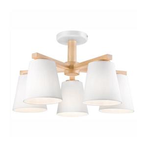 Prisadený luster ELLIE 5xE27/60W/230V biela/buk LM-5.113 vyobraziť